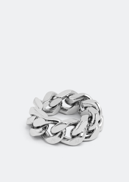 Valentino Garavani Men's Vlogo Chain Metal Ring - White - Rings