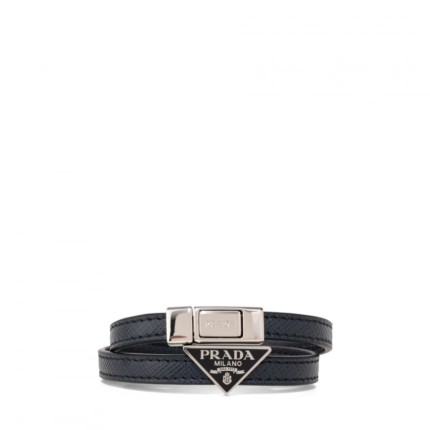 Prada Saffiano leather bracelet for Men - Blue in Bahrain | Level Shoes