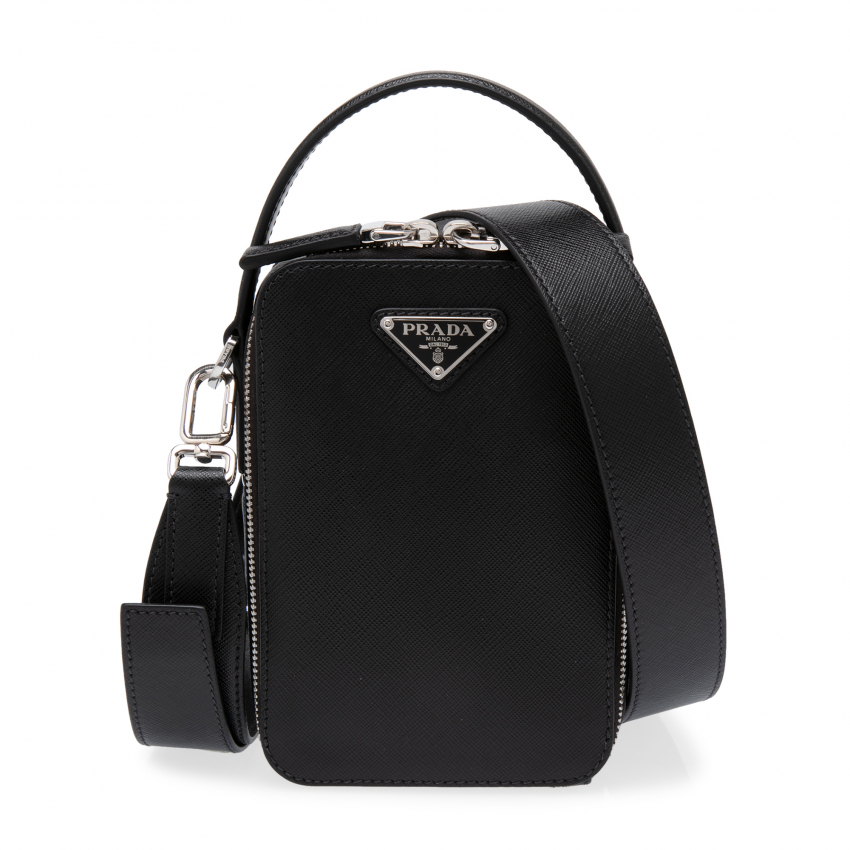 Prada Brique leather cross-body bag for Men - Black in Bahrain | Level Shoes