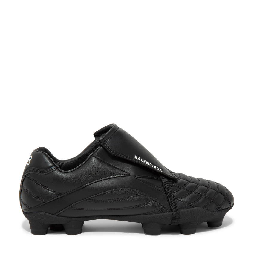 Balenciaga Black Faux Leather Soccer Low Top Sneakers Size 43 Balenciaga   TLC